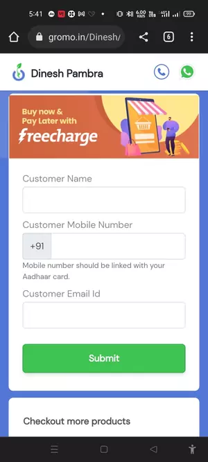 freecharge pay later promo code