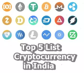 Top Five List of Cryptocurrency in India 2023
