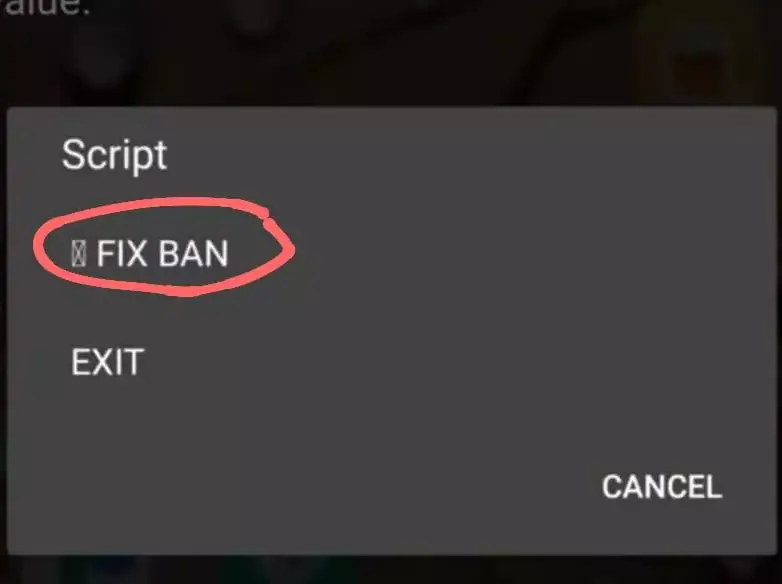  select fix ban option