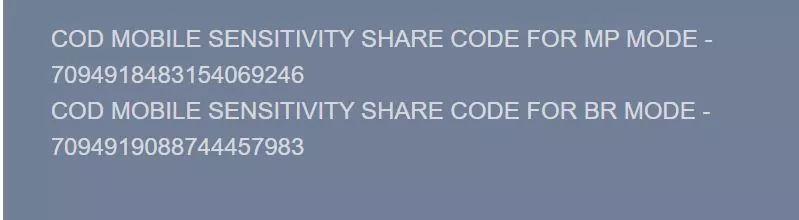 codm sensitivity share code 2022