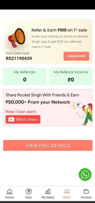 rocket singh app referral code