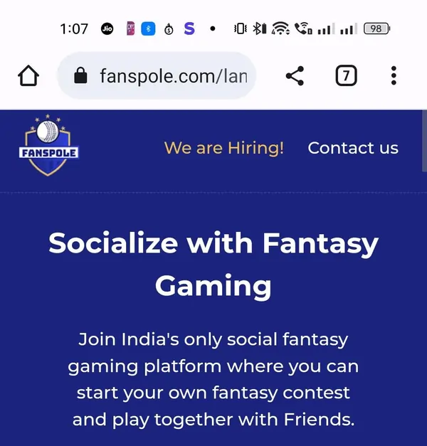 Fanspole Website screenshot
