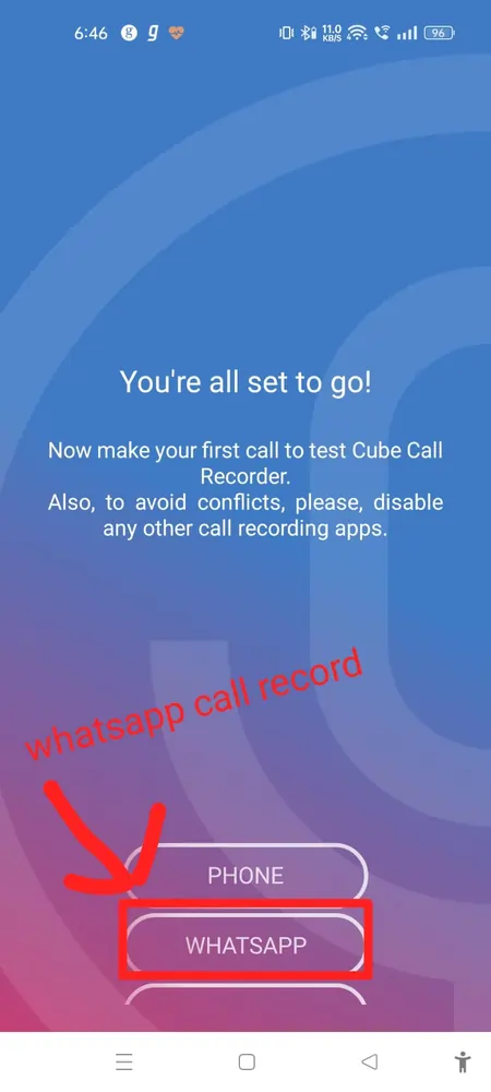 whatsapp call recorder option