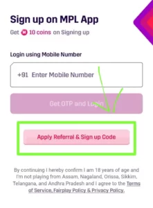Mpl Referral Code & mpl sign up code 2023 - upto 100 coins