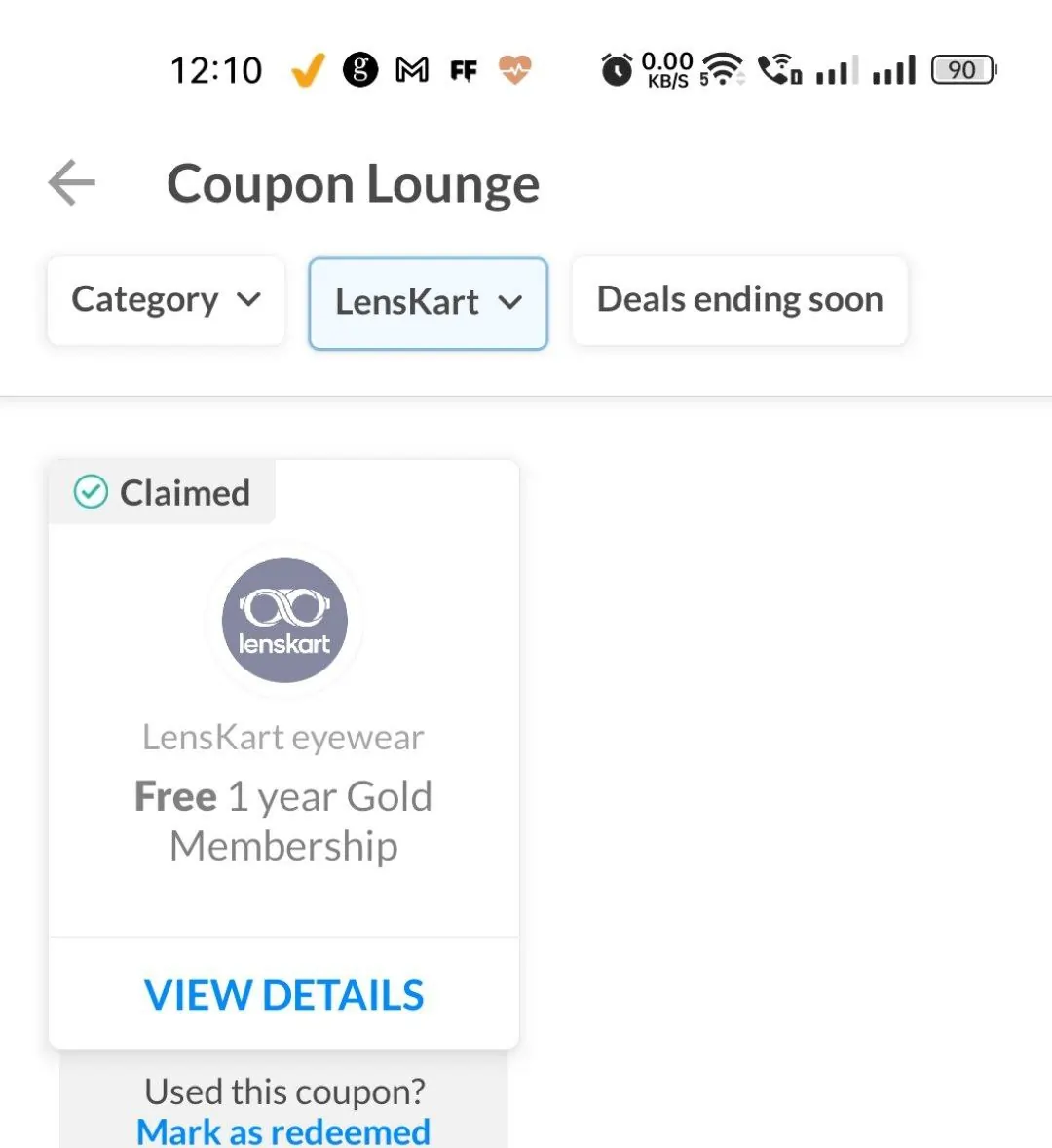 copy the lenskart gold membership coupon code