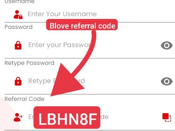 Blove Network Referral Code