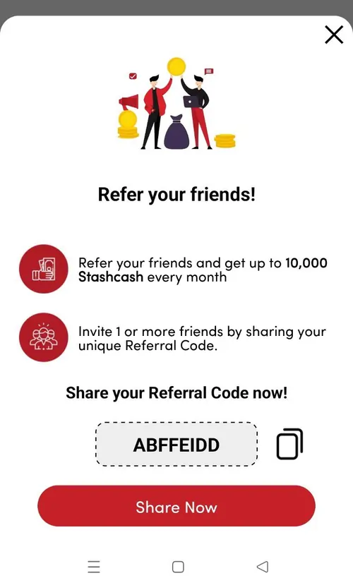 stashfin referral code