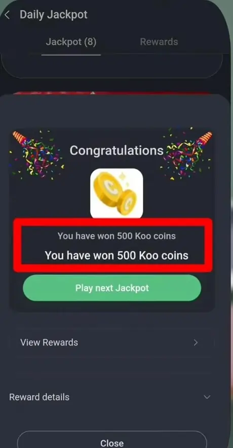 win 500 koo coins
