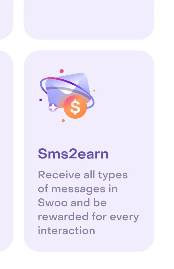 SMS 2Earn Service of swoo app
