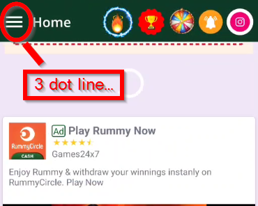  three dot line icon of the app