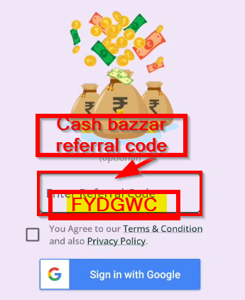 cash bazar referral code