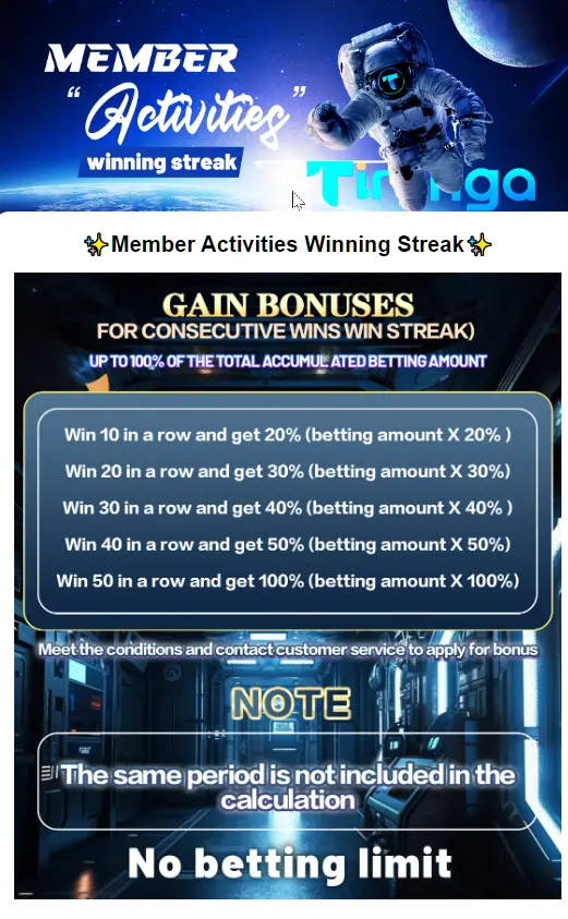 Member activities winning streak