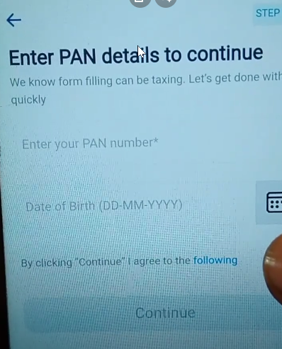 enter the pancard number